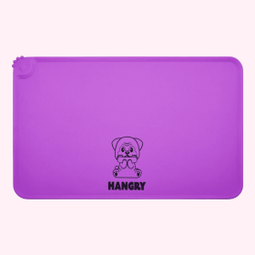"Hangry" Purple Dog Food Mat
