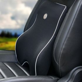 Lumbar Support Memory Foam Back Cushion (Color: black)