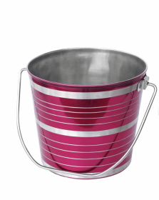 Colored Bucket Round (Color: Pink, size: 1 quart)