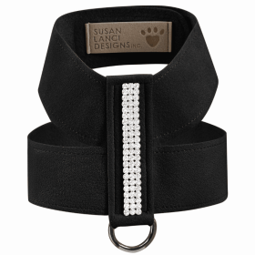Susan Lanci Designs 3 Row Giltmore Crystals Tinkie Harness (Color: black, size: small)