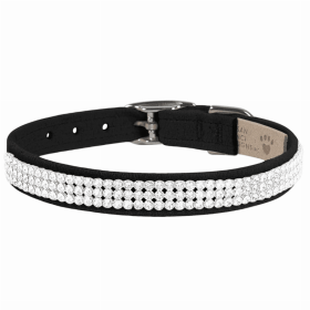 Susan Lanci Designs 3 Row Giltmore Crystals Collar (Color: black, size: TC)