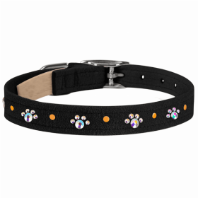 Susan Lanci Designs Crystal Paws Collar (Color: black, size: XS)