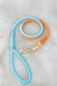 Hand Dyed Cotton Rope Leash (Color: Orange Soda Ombree)