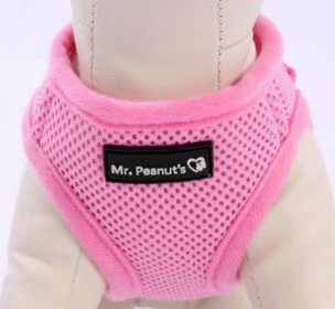 Mr. Peanut's PupTrek Small Dog/Cat Soft Mesh Step In Harness Vest (Color: Pink, size: large)