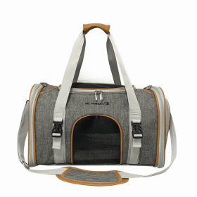 Mr. Peanut's Platinum Series Expandable Pet Carrier (Color: Snowflake Gray, size: 18inLx10.5inWx11inH)
