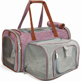 Mr. Peanut's Gold Series Big Apple Size Expandable Pet Carrier (Color: Purple)