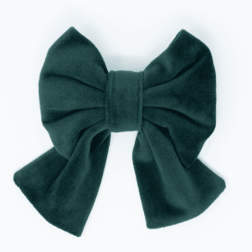 Limited Edition Velvet Evergreen Sailor Dog Bow (size: Standard)