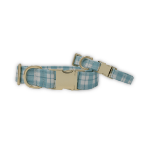 Seaside Plaid Classic Dog Collar (size: M)