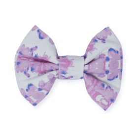French Lavender Ink Blot Classic Dog Bow Tie (size: large)
