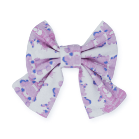 French Lavender Ink Blot Sailor Dog Bow (size: large)