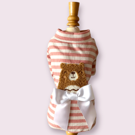 My Bear-y Cute Turtleneck Dog Sweater (Color: Pink, size: large)