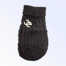 My Cozy Chewnel Knit Sweater (Color: black, size: X Large)