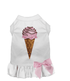 My Favorite Chewy Vuitton Ice Cream Dress (Color: White, size: 2X Large)