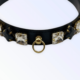 My Rhinestone Glam Collar (Color: black, size: 20")