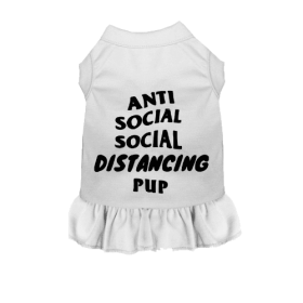 Anti Social Social Distancing Pup (Color: White, size: X Small)