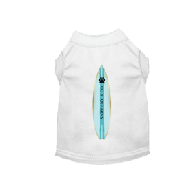 Sniffany & Surf- Dog Shirt (Color: White, size: medium)