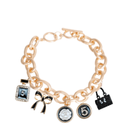 Bags & Bows Charm Necklace (Color: black, size: medium)