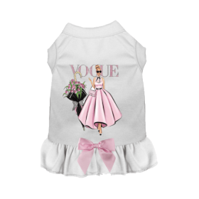 Spring Vogue Dog Dress (Color: White, size: X Large)