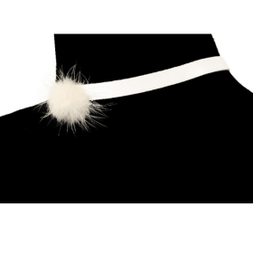 Suede Pom Pom Necklace (Color: IVORY, size: large)