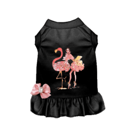 Fancy Flamingo Dress (Color: black, size: X Small)