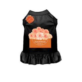Hairmes Flowers Dog Dress (Color: black, size: large)