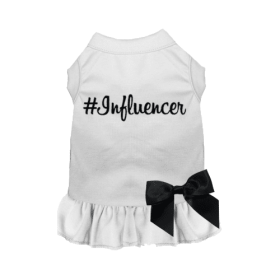 #Influencer Dress (Color: White, size: X Large)