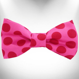 Polka Dot Dog - Monotone Bow Tie (Color: Pink)