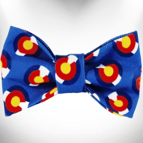 Colorado and Texas Dog Bow Tie (Color: Colorado Blue)