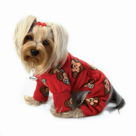 Silly Monkey Fleece Turtleneck Pajamas (Color: burgundy, size: XL)