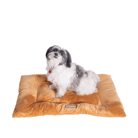 Armarkat Pet Bed Mat, Dog Crate Soft Pad W Poly Fill Cushion (Color: Earth Brown, size: L)