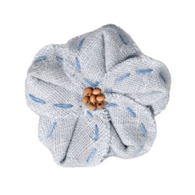 FL2003 | Linen Flower Dog | Cat | Pet Bow on Velcro Fastener|Pets Ribbons (size: White)
