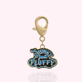 "Not Chunky Just Fluffy" Dog Collar Charm (Color: gold)