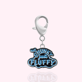 "Not Chunky Just Fluffy" Dog Collar Charm (Color: silver)