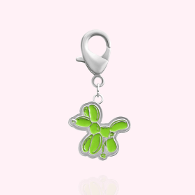 Balloon Dog Collar Charm (Color: silver)