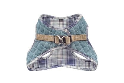 Step-In Denim Harness (Color: Denim & Blue Plaid, size: XS)