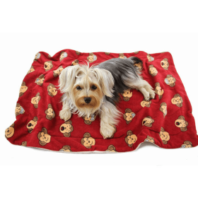 Silly Monkey Ultra-Plush Blanket (Color: burgundy, size: 30" x 20")