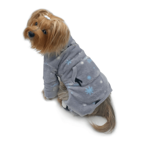 Ultra Thick Plush Penguins Turtleneck Pajamas (Color: Gray, size: L)