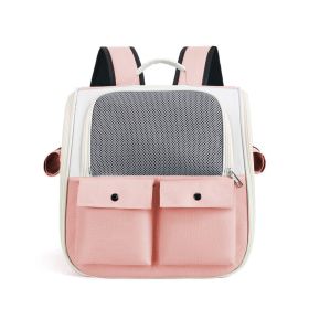 Outdoor Portable Backpack Portable Folding Breathable Cat Pet Dog Bag (Option: 4 Pink)