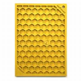 Honeycomb Design Emat Enrichment Lick Mat (Color: yellow, size: small)