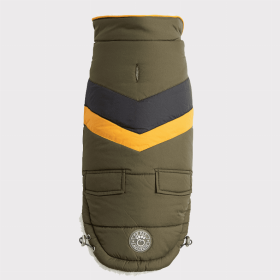 GF Pet  Alpine Puffer (Color: Dark Khaki, size: small)