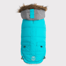 GF Pet  Winter Sailor Parka (Color: AQUA, size: large)