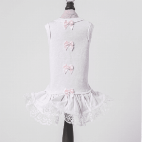 Sweetheart Dress (Color: White/Pink, size: large)