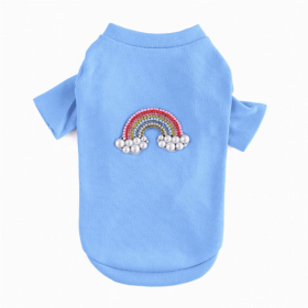 Rainbow Tee (Color: Blue, size: large)