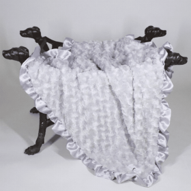 Ruffle Baby Dog Blanket (Color: silver, size: small)