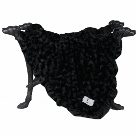 Ruffle Baby Dog Blanket (Color: black, size: small)