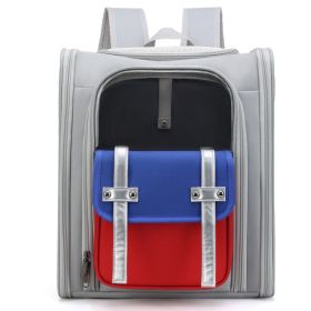 Outdoor Portable Backpack Portable Folding Breathable Cat Pet Dog Bag (Option: 8 Gray)