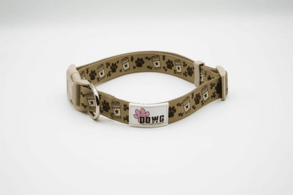 The Dowg Dog Collar (Color: Caffeine and Canines, size: Medium/Large)
