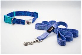 Dog Collar And Leash Set (Color: Paws and Petals, size: Small/Medium)