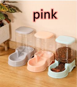 Large Capacity Dog Bowl 38L Combination Grain Bucket Pet Supplies (Option: Pink-3800ml Drink Fountain)