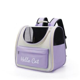 Outdoor Portable Backpack Portable Folding Breathable Cat Pet Dog Bag (Option: 2 Purple)
